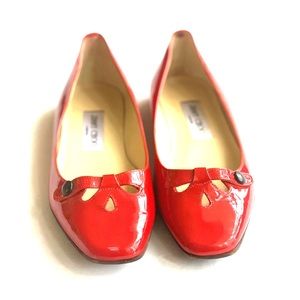 Jimmy Choo // Red Patent Leather Flats